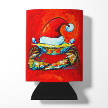 Load image into Gallery viewer, Crab in Santa Hat Santa Claws Can or Bottle Hugger MW1169CC