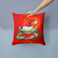 Load image into Gallery viewer, Crab in Santa Hat Santa Claws Canvas Throw Pillow - 14x14 Decorative Pillow – Art for Your Home &amp; Patio MW1169PW1414