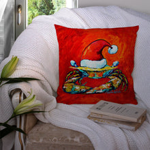 Load image into Gallery viewer, Crab in Santa Hat Santa Claws Canvas Throw Pillow - 14x14 Decorative Pillow – Art for Your Home &amp; Patio MW1169PW1414
