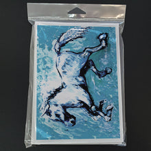 Load image into Gallery viewer, Shadow the Horse in blue Greeting Cards - Blank Note Cards – 8-Pack of Artist-Designed Cards with Envelopes