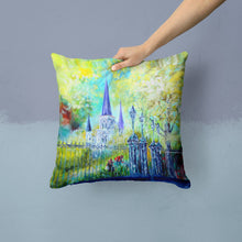 Load image into Gallery viewer, Across the Square St Louis Cathedral Canvas Throw Pillow - 14x14 Decorative Pillow – Art for Your Home &amp; Patio