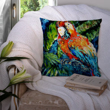 Load image into Gallery viewer, Yo Yo Mama Parrot Canvas Throw Pillow - 14x14 Decorative Pillow – Art for Your Home &amp; Patio MW1204PW1414