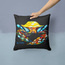 Load image into Gallery viewer, Winner Winner Black Fiddler Crab Canvas Throw Pillow - 14x14 Decorative Pillow – Art for Your Home &amp; Patio MW1205PW1414