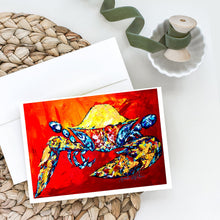 Load image into Gallery viewer, Bring it on Crab in Red Greeting Cards - Blank Note Cards – 8-Pack of Artist-Designed Cards with Envelopes