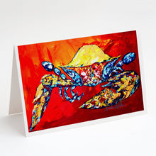 Load image into Gallery viewer, Bring it on Crab in Red Greeting Cards - Blank Note Cards – 8-Pack of Artist-Designed Cards with Envelopes