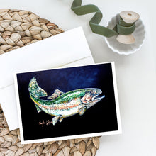 Load image into Gallery viewer, Deep Blue Rainbow Trout Greeting Cards - Blank Note Cards – 8-Pack of Artist-Designed Cards with Envelopes