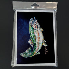 Load image into Gallery viewer, Deep Blue Rainbow Trout Greeting Cards - Blank Note Cards – 8-Pack of Artist-Designed Cards with Envelopes