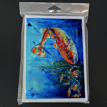 Load image into Gallery viewer, Scattered Red Fish Greeting Cards - Blank Note Cards – 8-Pack of Artist-Designed Cards with Envelopes