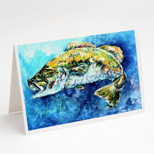 Load image into Gallery viewer, Bobby the Best Bass Greeting Cards - Blank Note Cards – 8-Pack of Artist-Designed Cards with Envelopes