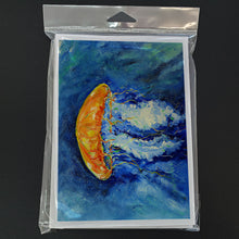 Load image into Gallery viewer, Calm Water Jellyfish Greeting Cards - Blank Note Cards – 8-Pack of Artist-Designed Cards with Envelopes