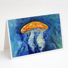 Load image into Gallery viewer, Calm Water Jellyfish Greeting Cards - Blank Note Cards – 8-Pack of Artist-Designed Cards with Envelopes