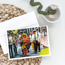 Load image into Gallery viewer, Dancing in the Streets Mardi Gras Greeting Cards - Blank Note Cards – 8-Pack of Artist-Designed Cards with Envelopes