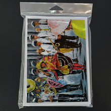 Load image into Gallery viewer, Dancing in the Streets Mardi Gras Greeting Cards - Blank Note Cards – 8-Pack of Artist-Designed Cards with Envelopes