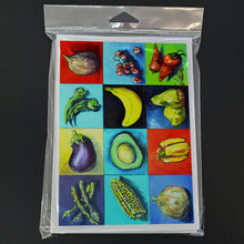 Load image into Gallery viewer, Mixed Fruits and Vegetables Greeting Cards - Blank Note Cards – 8-Pack of Artist-Designed Cards with Envelopes