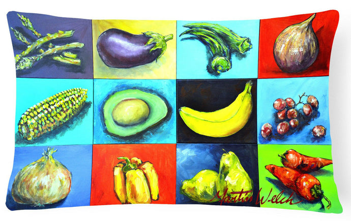Mixed Fruits and Vegetables Fabric Decorative Pillow MW1227PW1216
