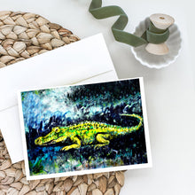 Load image into Gallery viewer, Sneaky Alligator Greeting Cards - Blank Note Cards – 8-Pack of Artist-Designed Cards with Envelopes
