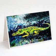Load image into Gallery viewer, Sneaky Alligator Greeting Cards - Blank Note Cards – 8-Pack of Artist-Designed Cards with Envelopes
