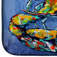 Load image into Gallery viewer, Blue Gray Kinda Day Crab Dish Drying Mat – Absorbent, Artistic Kitchen Essentials MW1269DDM