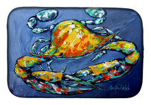 Load image into Gallery viewer, Blue Gray Kinda Day Crab Dish Drying Mat – Absorbent, Artistic Kitchen Essentials MW1269DDM