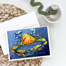 Load image into Gallery viewer, Blue Gray Kinda Day Crab Greeting Cards - Blank Note Cards – 8-Pack of Artist-Designed Cards with Envelopes