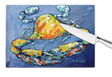 Load image into Gallery viewer, Blue Gray Kinda Day Crab Glass Cutting Boards – Durable, Decorative Kitchen Art Large MW1269LCB