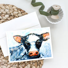 Load image into Gallery viewer, Cow Lick Black and White Cow Greeting Cards - Blank Note Cards – 8-Pack of Artist-Designed Cards with Envelopes