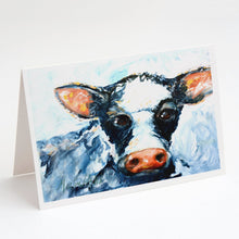 Load image into Gallery viewer, Cow Lick Black and White Cow Greeting Cards - Blank Note Cards – 8-Pack of Artist-Designed Cards with Envelopes