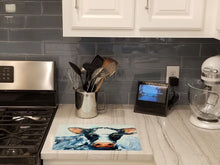 Load image into Gallery viewer, Cow Lick Black and White Cow Glass Cutting Boards – Durable, Decorative Kitchen Art Large MW1273LCB