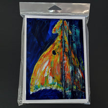 Load image into Gallery viewer, Flipper Red Fish Greeting Cards - Blank Note Cards – 8-Pack of Artist-Designed Cards with Envelopes
