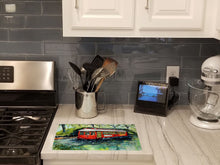 Load image into Gallery viewer, Little Red Street Car Glass Cutting Boards – Durable, Decorative Kitchen Art Large MW1278LCB