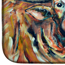 Load image into Gallery viewer, See Red Longhorn Cow Dish Drying Mat – Absorbent, Artistic Kitchen Essentials MW1281DDM