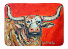 Load image into Gallery viewer, See Red Longhorn Cow Machine Washable Memory Foam Mat MW1281RUG