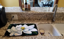 Load image into Gallery viewer, Sweet Magnolia Dish Drying Mat – Absorbent, Artistic Kitchen Essentials MW1282DDM