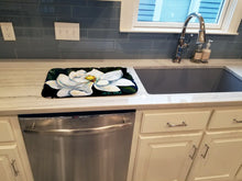 Load image into Gallery viewer, Sweet Magnolia Dish Drying Mat – Absorbent, Artistic Kitchen Essentials MW1282DDM