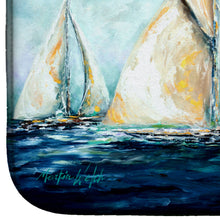 Load image into Gallery viewer, The Last Mile Sail boats Dish Drying Mat – Absorbent, Artistic Kitchen Essentials MW1283DDM