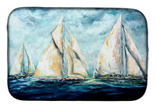 Load image into Gallery viewer, The Last Mile Sail boats Dish Drying Mat – Absorbent, Artistic Kitchen Essentials MW1283DDM