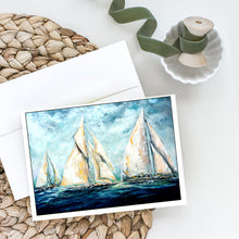 Load image into Gallery viewer, The Last Mile Sail boats Greeting Cards - Blank Note Cards – 8-Pack of Artist-Designed Cards with Envelopes