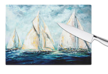 Load image into Gallery viewer, The Last Mile Sail boats Glass Cutting Boards – Durable, Decorative Kitchen Art Large MW1283LCB