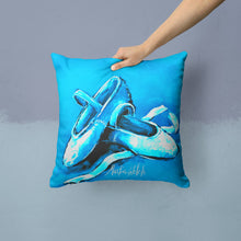 Load image into Gallery viewer, Ballet Shoes Aqua Blue Throw Pillow - 14x14 Decorative Pillow – Art for Your Home &amp; Patio MW1303PW1414