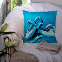 Load image into Gallery viewer, Ballet Shoes Aqua Blue Throw Pillow - 14x14 Decorative Pillow – Art for Your Home &amp; Patio MW1303PW1414