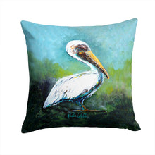 Load image into Gallery viewer, Blue Stand White Pelican Throw Pillow - 14x14 Decorative Pillow – Art for Your Home &amp; Patio MW1309PW1414