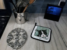 Load image into Gallery viewer, Boston Terrier Don't Leave Me Pot Holders - Set of 2 Decorative Kitchen Helpers | Made in the USA MW1313PTHD