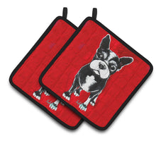 Load image into Gallery viewer, Boston Terrier Runt Pot Holders - Set of 2 Decorative Kitchen Helpers | Made in the USA MW1314PTHD