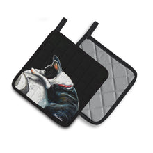 Load image into Gallery viewer, Boston Terrier Spot in the Sun Pot Holders - Set of 2 Decorative Kitchen Helpers | Made in the USA MW1315PTHD