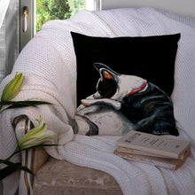 Load image into Gallery viewer, Boston Terrier Spot in the Sun Throw Pillow - 14x14 Decorative Pillow – Art for Your Home &amp; Patio MW1315PW1414