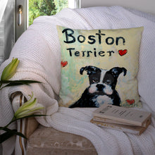 Load image into Gallery viewer, Boston Terrier Where's my Bibb Throw Pillow - 14x14 Decorative Pillow – Art for Your Home &amp; Patio MW1316PW1414