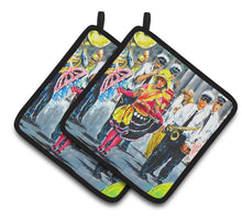 Load image into Gallery viewer, Mardi Gras Dancin' in the Street Pot Holders - Set of 2 Decorative Kitchen Helpers | Made in the USA MW1324PTHD