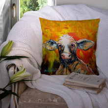 Load image into Gallery viewer, Happy Cow Throw Pillow - 14x14 Decorative Pillow – Art for Your Home &amp; Patio MW1331PW1414