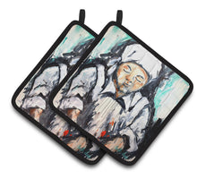 Load image into Gallery viewer, Melted Heart Pot Holders - Set of 2 Decorative Kitchen Helpers | Made in the USA MW1337PTHD
