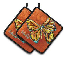 Load image into Gallery viewer, Monarch Butterfly Pot Holders - Set of 2 Decorative Kitchen Helpers | Made in the USA MW1339PTHD